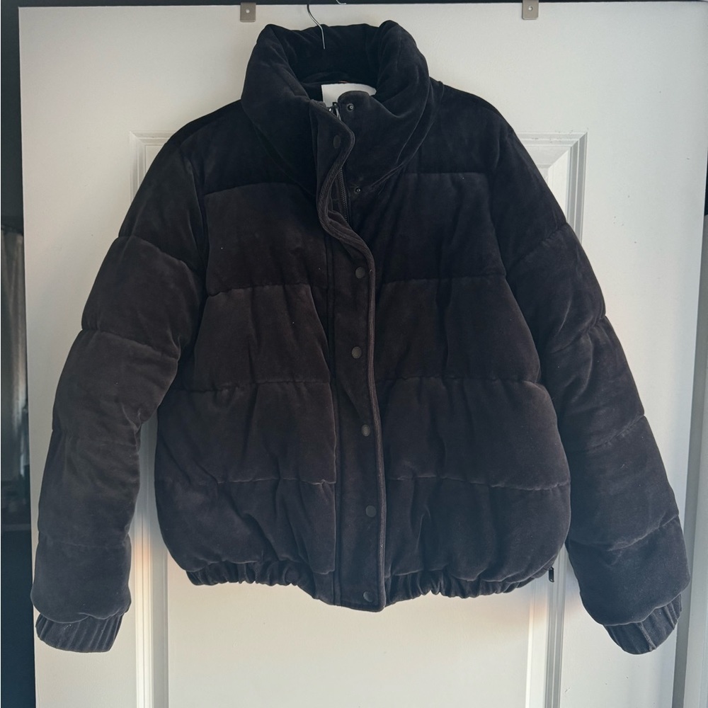 DKNY Velour Puffer Jacket